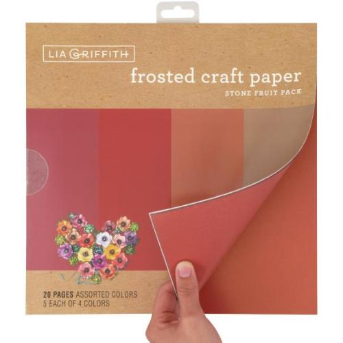 Lia Griffith Frosted Craft Tissue Paper 12"X12" 20/Pkg Stone Fruit-Reds - Postage as per Actual