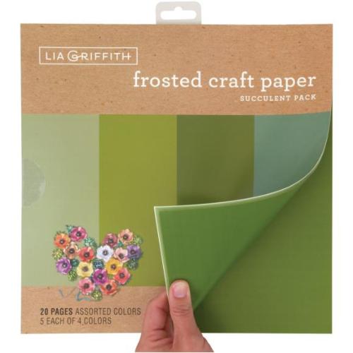 Lia Griffith Frosted Craft Tissue Paper 12"X12" 20/Pkg Succulent-Greens - Postage as per Actual