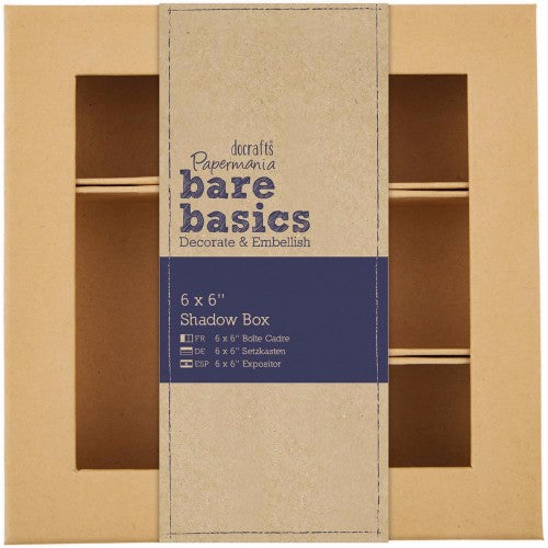 Papermania Bare Basics Kraft Chipboard Shadow Box 6"X6"