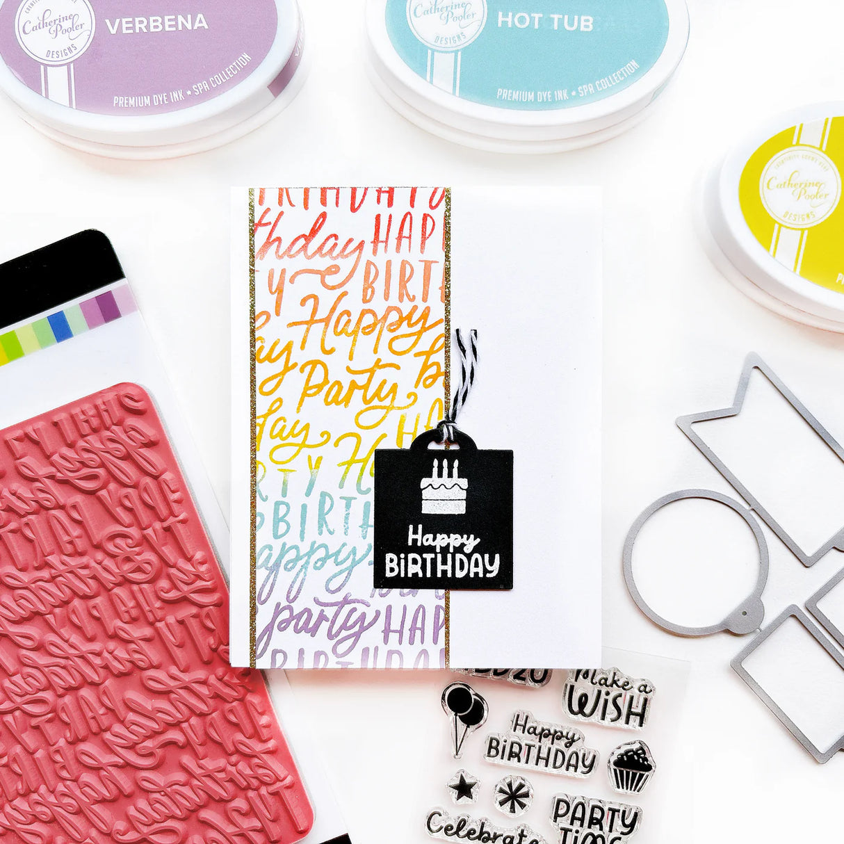 Catherine Pooler - Block & Script Birthday Background Stamp