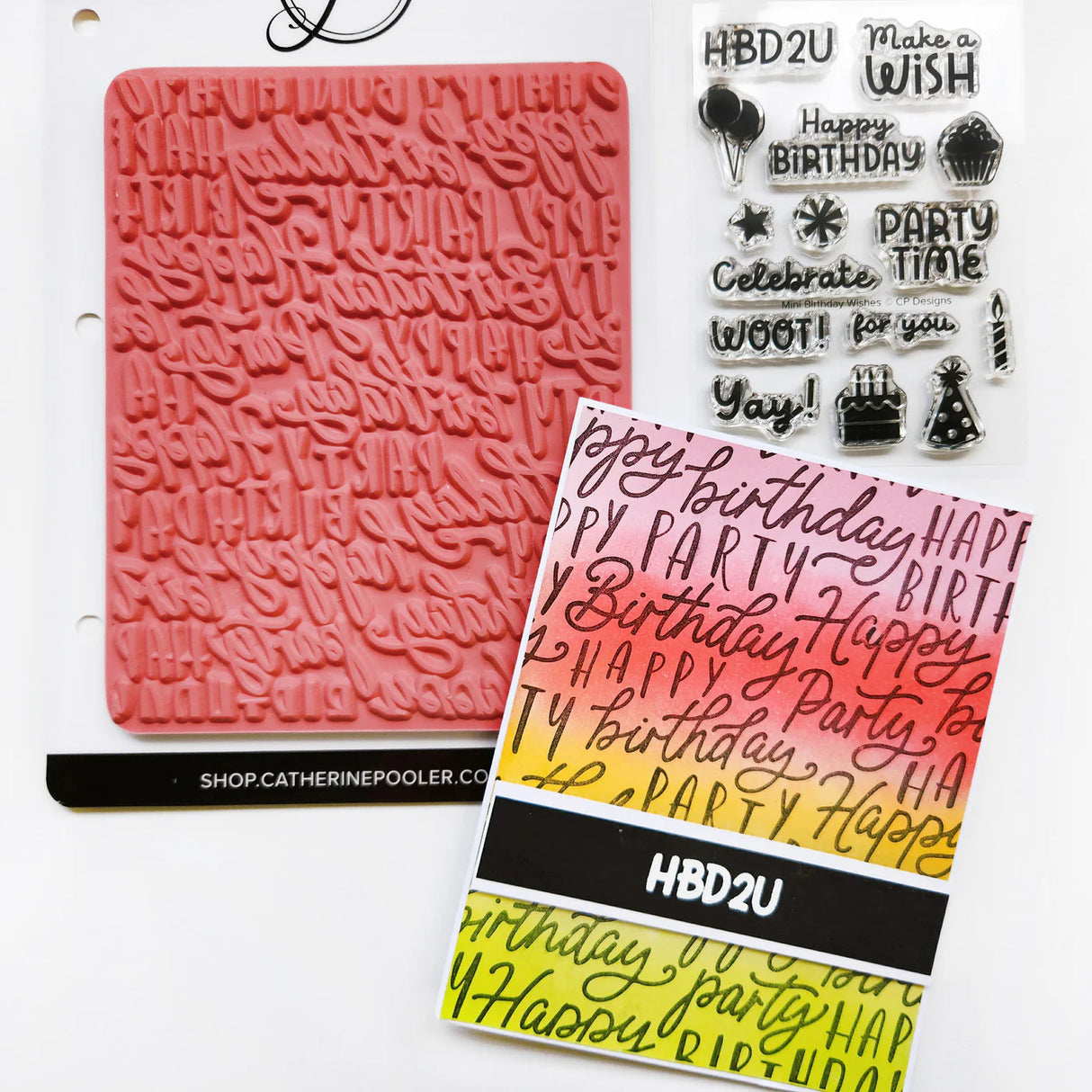 Catherine Pooler - Block & Script Birthday Background Stamp