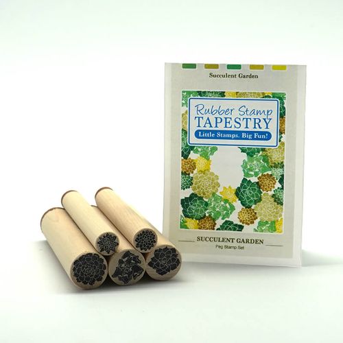 Rubber Stamp Tapestry - Succulent Garden