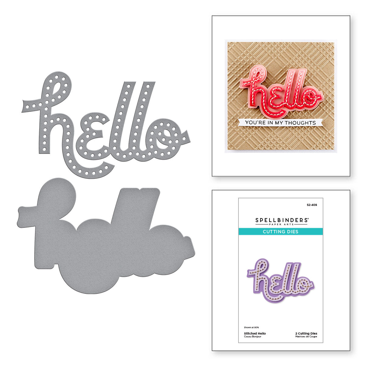 Spellbinders - Stitched Hello Etched Dies