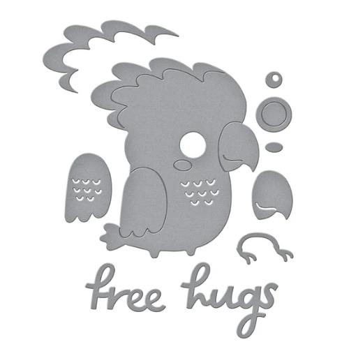 Spellbinders - Free Hugs Oscar Etched Dies from the Cheerful Chirps Collection