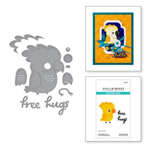 Spellbinders - Free Hugs Oscar Etched Dies from the Cheerful Chirps Collection