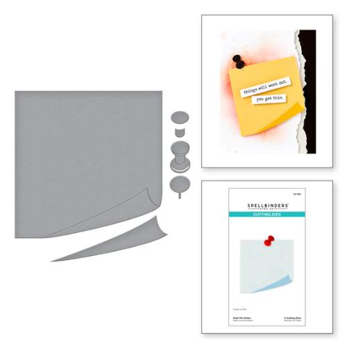 Spellbinders - Push Pin Notes Etched Dies from the Take Note Collection