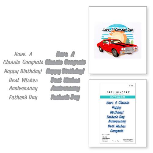 Spellbinders - Classic Sentiments Etched Dies from the Classic Road Legends Collection by Mindy Eggen