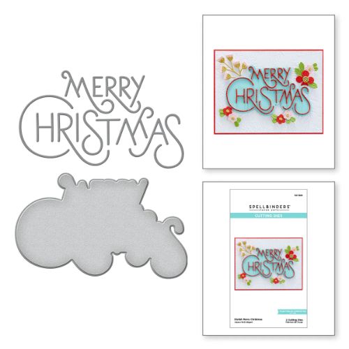 Spellbinders - Stylish Merry Christmas Etched Dies