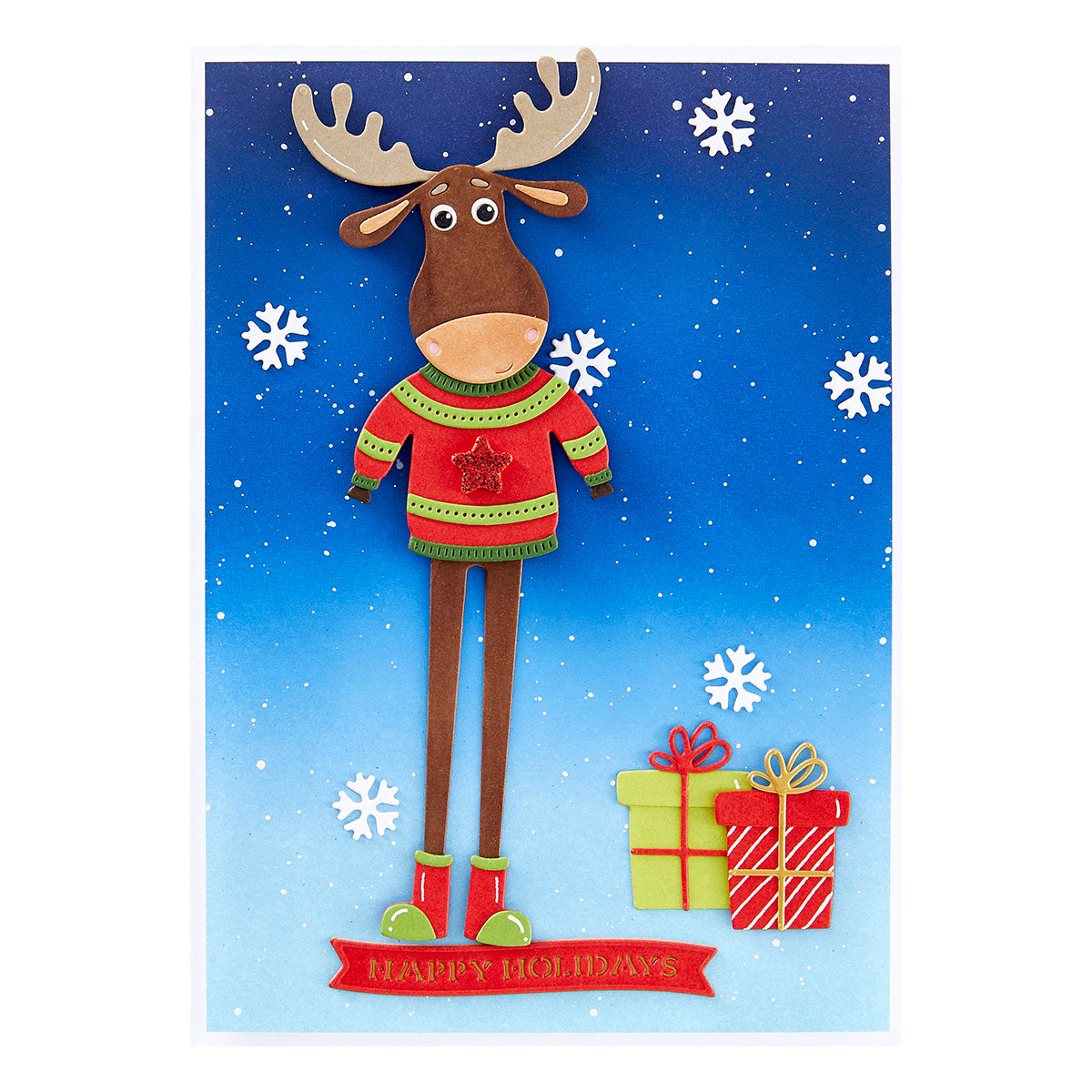 Spellbinders - Dancin' Moose Klondike Etched Dies from the Dancin' Christmas Friends Collection