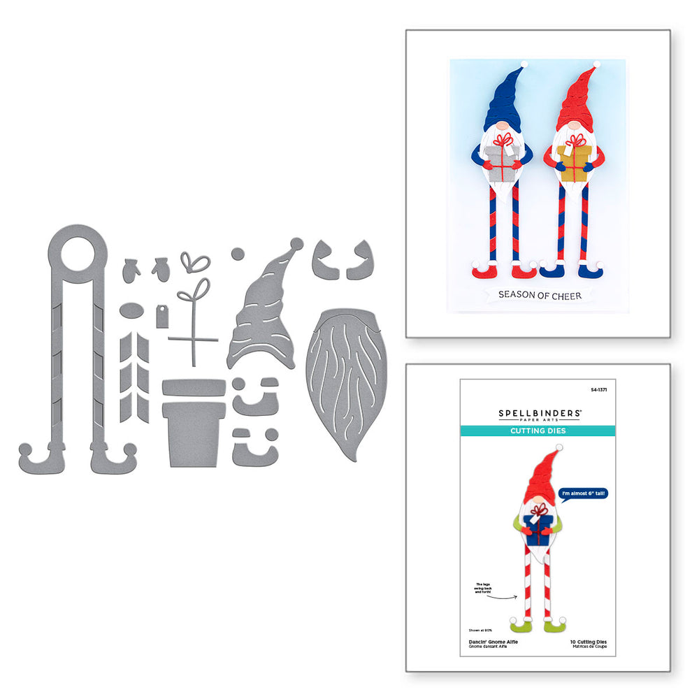 Spellbinders - Dancin' Gnome Etched Dies from the Dancin' Christmas Friends Collection