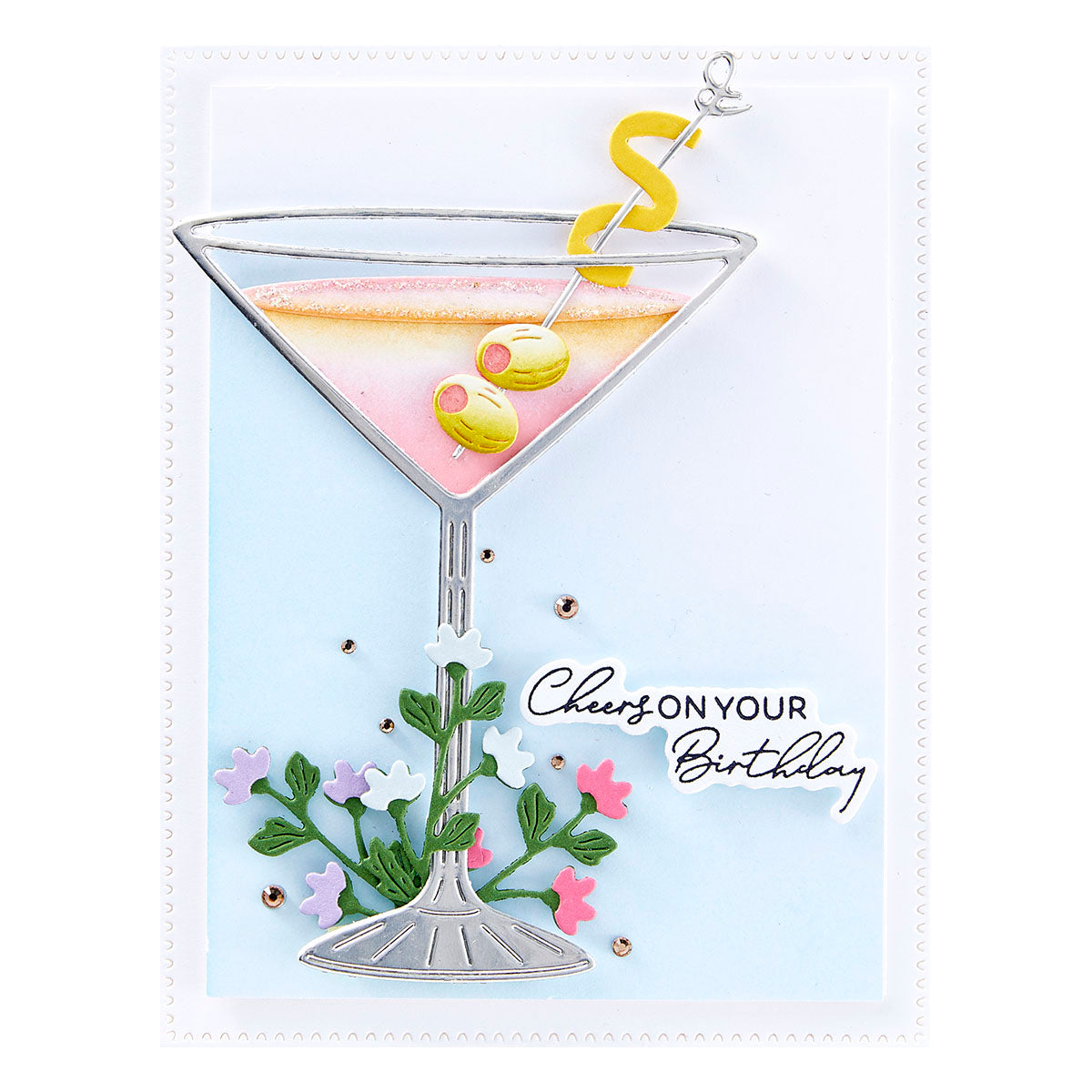 Spellbinders - Olive Martinis Etched Dies from the Happy Hour Collection