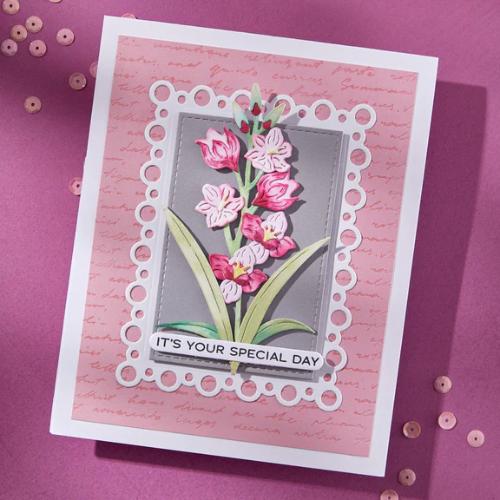 Spellbinders - Layered Gladiolus Etched Dies from the Wildflowers Collection by Lisa Horton