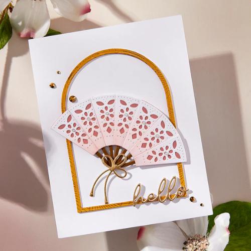 Spellbinders - Fan & Bow Etched Dies from the Spring in Kyoto Collection by Alex Syberia Designs