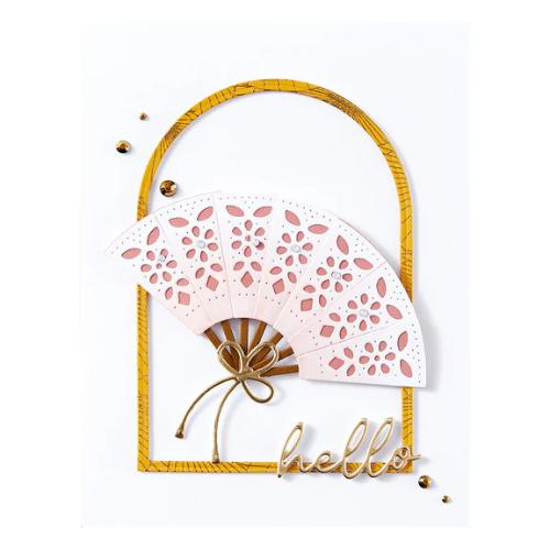 Spellbinders - Fan & Bow Etched Dies from the Spring in Kyoto Collection by Alex Syberia Designs