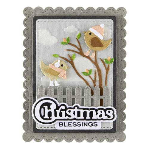 Spellbinders - Bow & Bell Scallop Frame Etched Dies from the All About Christmas Collection by Lisa Horton