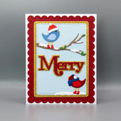 Spellbinders - Bow & Bell Scallop Frame Etched Dies from the All About Christmas Collection by Lisa Horton