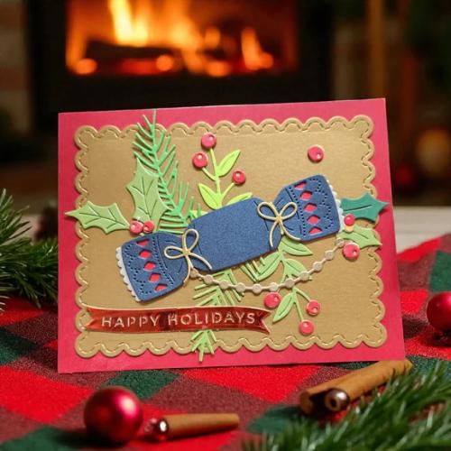 Spellbinders - Bow & Bell Scallop Frame Etched Dies from the All About Christmas Collection by Lisa Horton