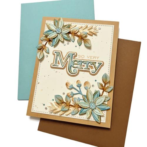 Spellbinders - Christmas Foliage Etched Dies from the All About Christmas Collection by Lisa Horton