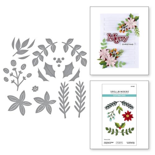 Spellbinders - Christmas Foliage Etched Dies from the All About Christmas Collection by Lisa Horton
