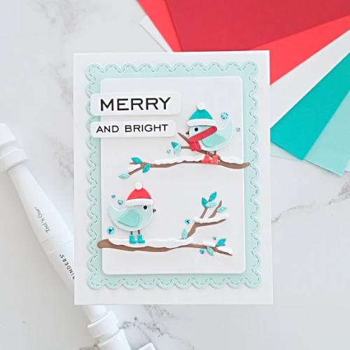 Spellbinders - Little Birdies Etched Dies from the All About Christmas Collection by Lisa Horton