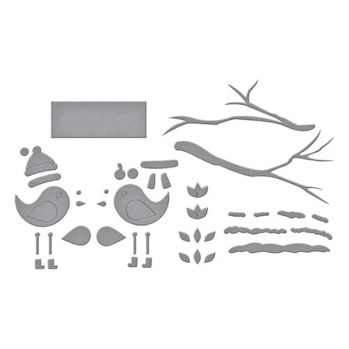 Spellbinders - Little Birdies Etched Dies from the All About Christmas Collection by Lisa Horton
