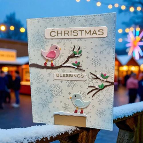 Spellbinders - Little Birdies Etched Dies from the All About Christmas Collection by Lisa Horton