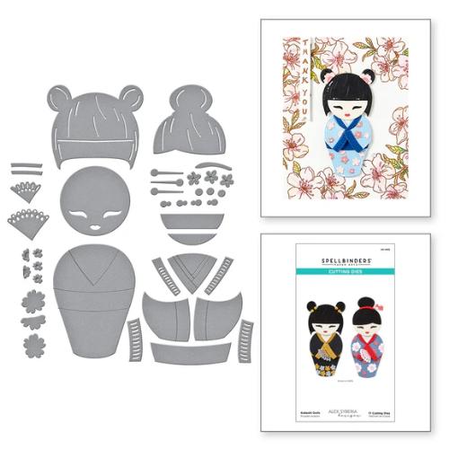 Spellbinders - Kokeshi Dolls Etched Dies from the Spring in Kyoto Collection by Alex Syberia Designs