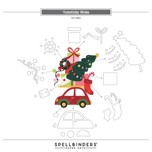 Spellbinders - Yuletide Ride Etched Dies from the Wonderland Collection