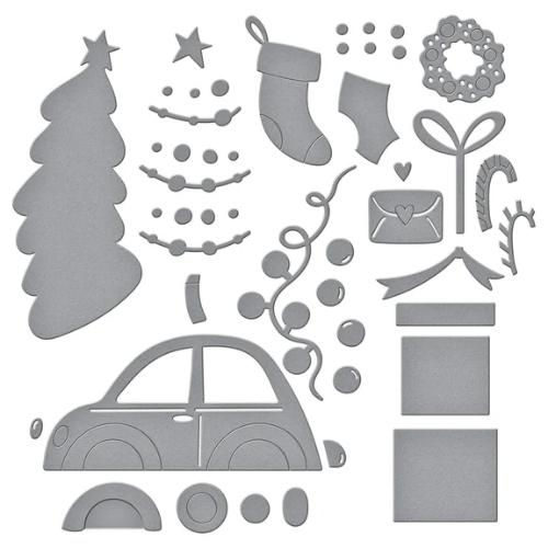 Spellbinders - Yuletide Ride Etched Dies from the Wonderland Collection