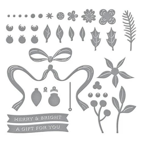 Spellbinders - Gifting Bow Etched Dies from the Merry Moments Collection