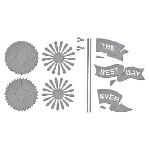 Spellbinders - Flags & Banners Etched Dies from the Say Cheese Classic Mouse Collection