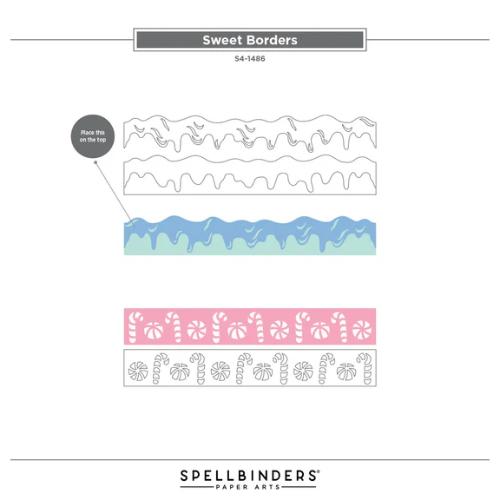 Spellbinders - Sweet Borders Etched Dies from the Candy Christmas Collection by Stamperia