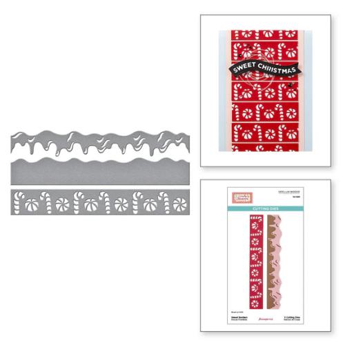 Spellbinders - Sweet Borders Etched Dies from the Candy Christmas Collection by Stamperia