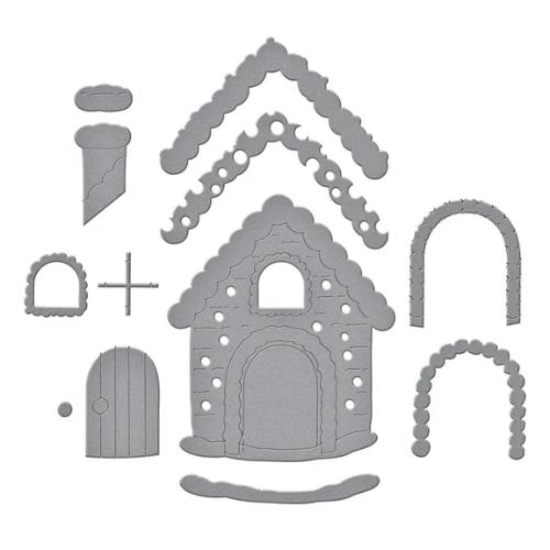 Spellbinders - Gingerbread House Etched Dies from the Candy Christmas Collection by Stamperia