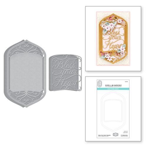 Spellbinders - Bless Your Heart Vignette Etched Dies by Becca Feeken