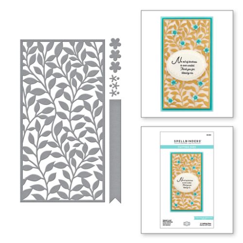 Spellbinders - Sweet Leaf Mini Slimline Etched Dies by Becca Feeken