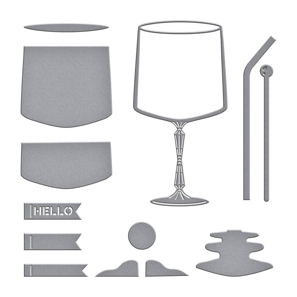 Spellbinders - Sunset in a Glass Etched Dies from the Happy Hour Collection