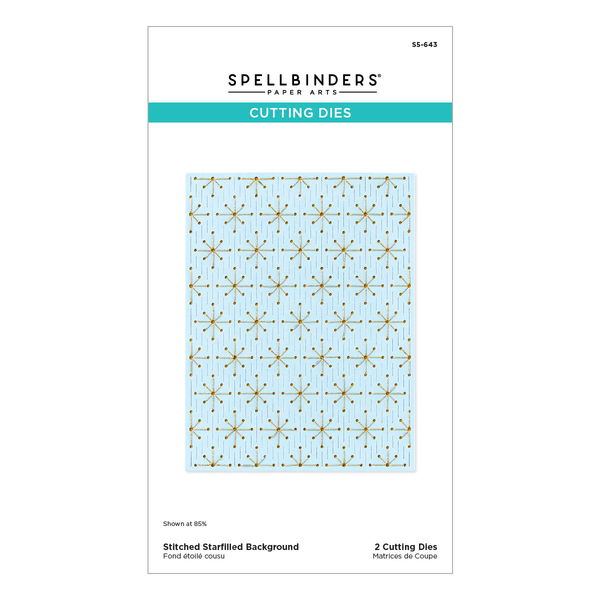 Spellbinders - Stitched Starfilled Background Etched Dies from the Stitched Bright Collection