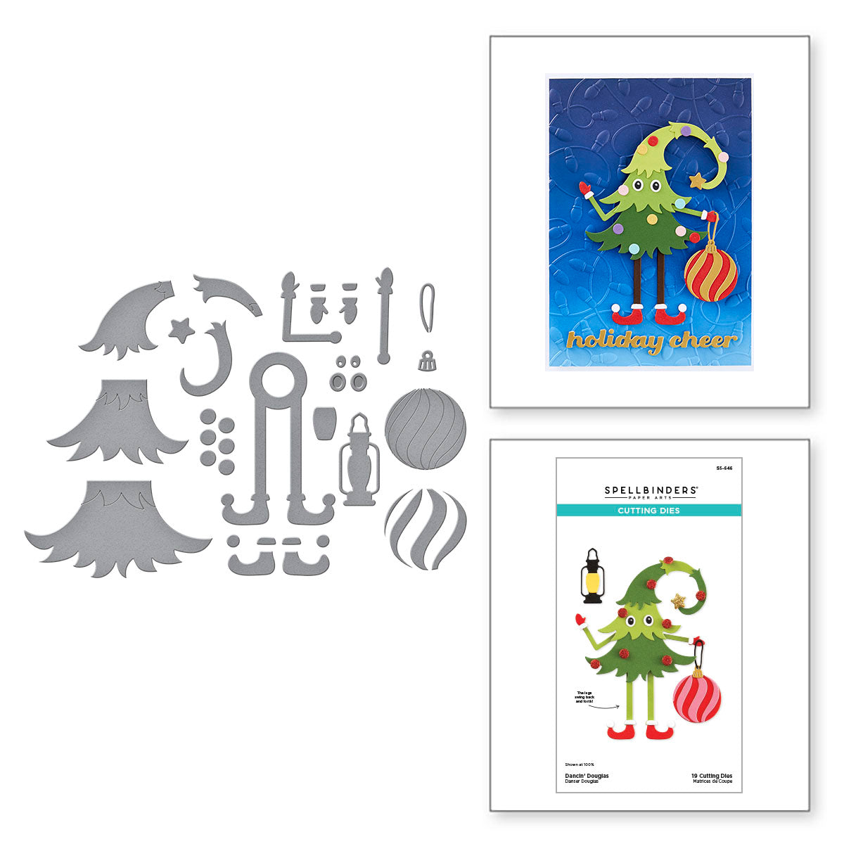 Spellbinders - Dancin' Douglas Etched Dies from the Dancin' Christmas Friends Collection