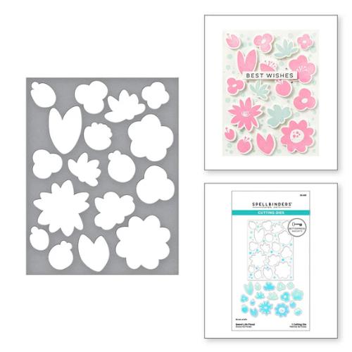 Spellbinders - Sweet Life Floral Press Plates & Die Set- BetterPress Society March 2025 - Postage as per Actual