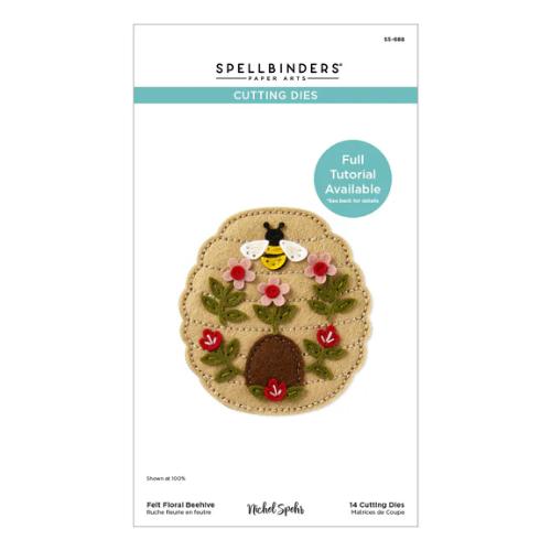 Spellbinders - Felt Floral Beehive Etched Dies from the Summer Felt Stitch & Create Collection by Nichol Spohr