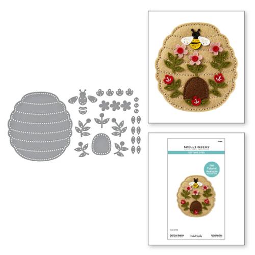 Spellbinders - Felt Floral Beehive Etched Dies from the Summer Felt Stitch & Create Collection by Nichol Spohr