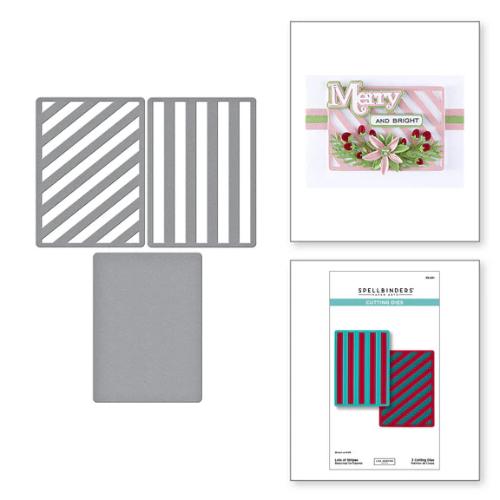 Spellbinders - Lots of Stripes Etched Dies from the All About Christmas Collection by Lisa Horton