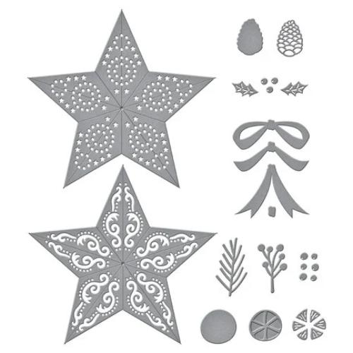 Spellbinders - Barn Star Wreath Etched Dies from the Country Christmas Collection by Annie Williams