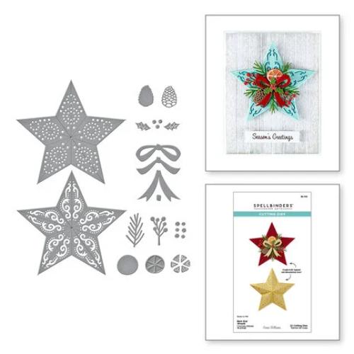 Spellbinders - Barn Star Wreath Etched Dies from the Country Christmas Collection by Annie Williams