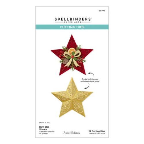 Spellbinders - Barn Star Wreath Etched Dies from the Country Christmas Collection by Annie Williams