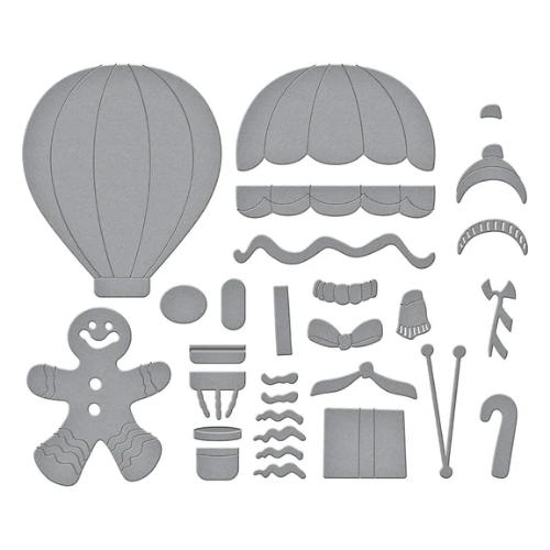 Spellbinders - Gingerbread Delivery Etched Dies from the Candy Christmas Collection by Stamperia