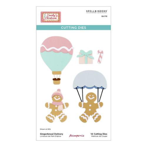 Spellbinders - Gingerbread Delivery Etched Dies from the Candy Christmas Collection by Stamperia