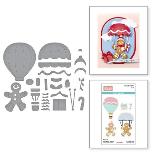 Spellbinders - Gingerbread Delivery Etched Dies from the Candy Christmas Collection by Stamperia