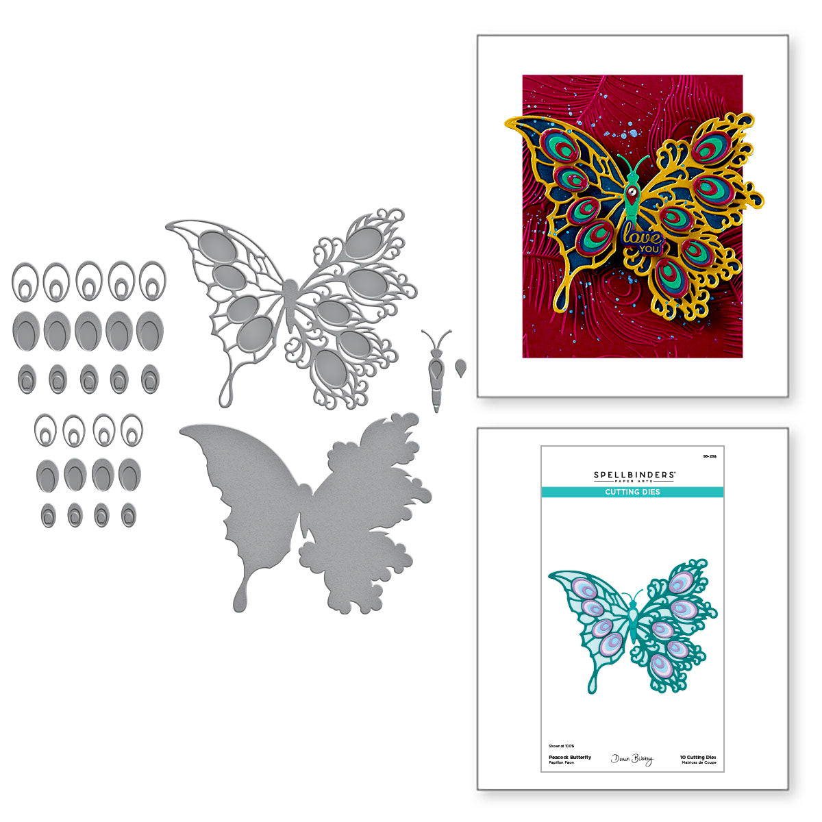 Spellbinders - Peacock Butterfly Etched Dies